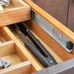 Organisateur de tiroir coulissant en bois avec coulisses à fermeture amortie, érable naturel, 1 tiroir, simple