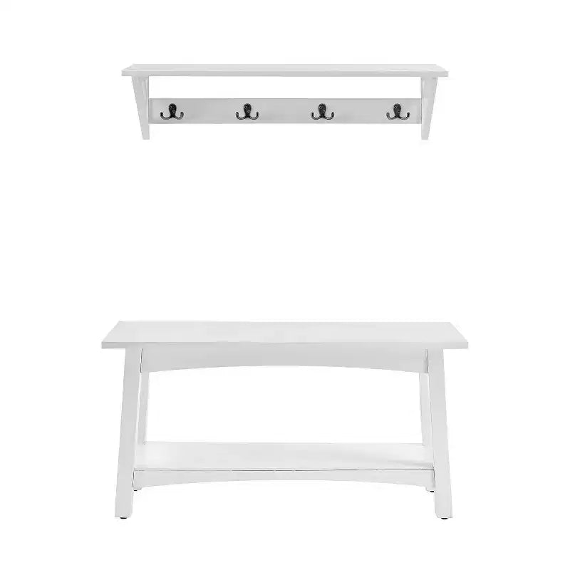 Meuble d'entrée avec banc et 4 patères – Ensemble 2 pièces
