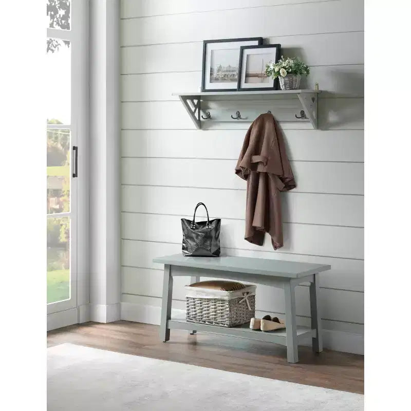 Meuble d'entrée avec banc et 4 patères – Ensemble 2 pièces