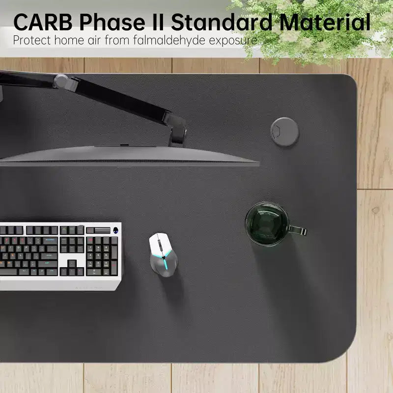 Bureau d'angle noir, 60"×23", individuel