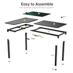 Bureau d'angle noir, 60"×23", individuel
