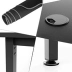 Bureau d'angle noir, 60"×23", individuel