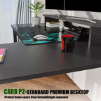 Bureau d'angle noir, 60"×23", individuel
