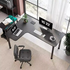 Bureau d'angle noir, 60"×23", individuel