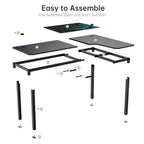 Bureau d'angle noir, 60"×23", individuel