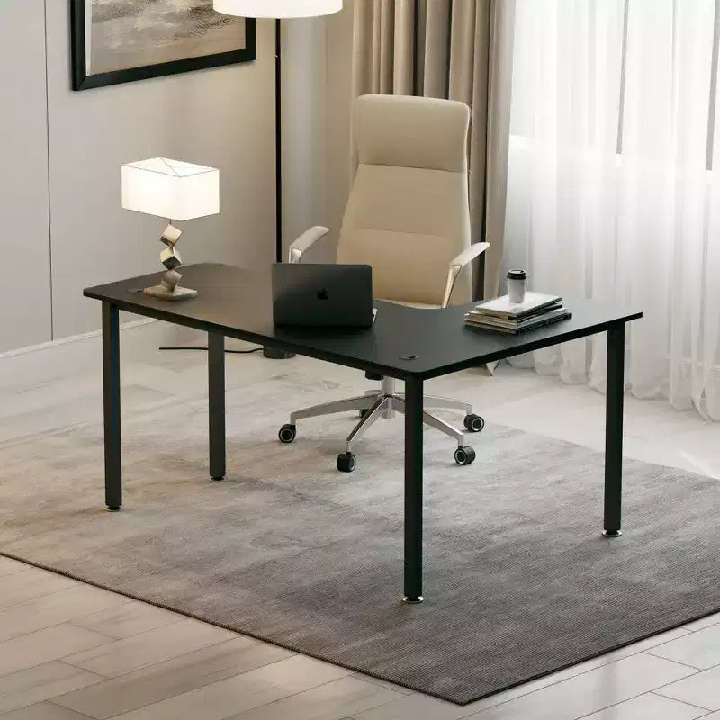 Bureau d'angle noir, 60"×23", individuel