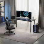Bureau d'angle noir, 60"×23", individuel