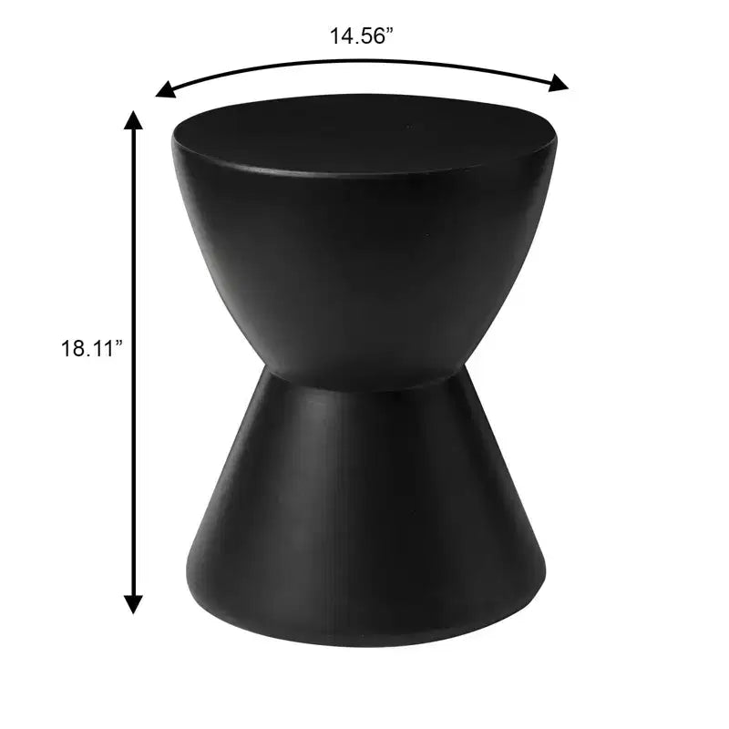 Table d'appoint sablier, noir / gris mousse / blanc, fibre de verre