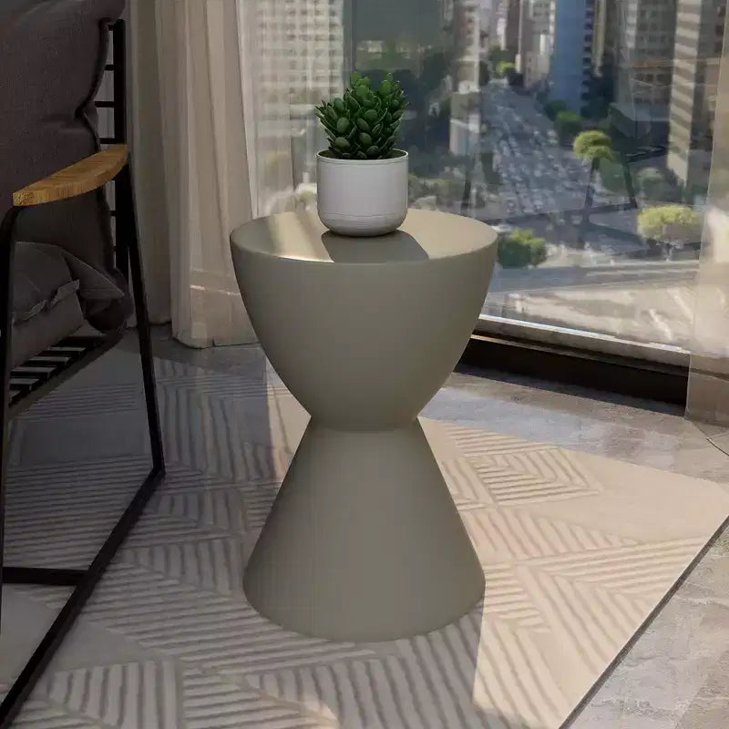 Table d'appoint sablier, noir / gris mousse / blanc, fibre de verre
