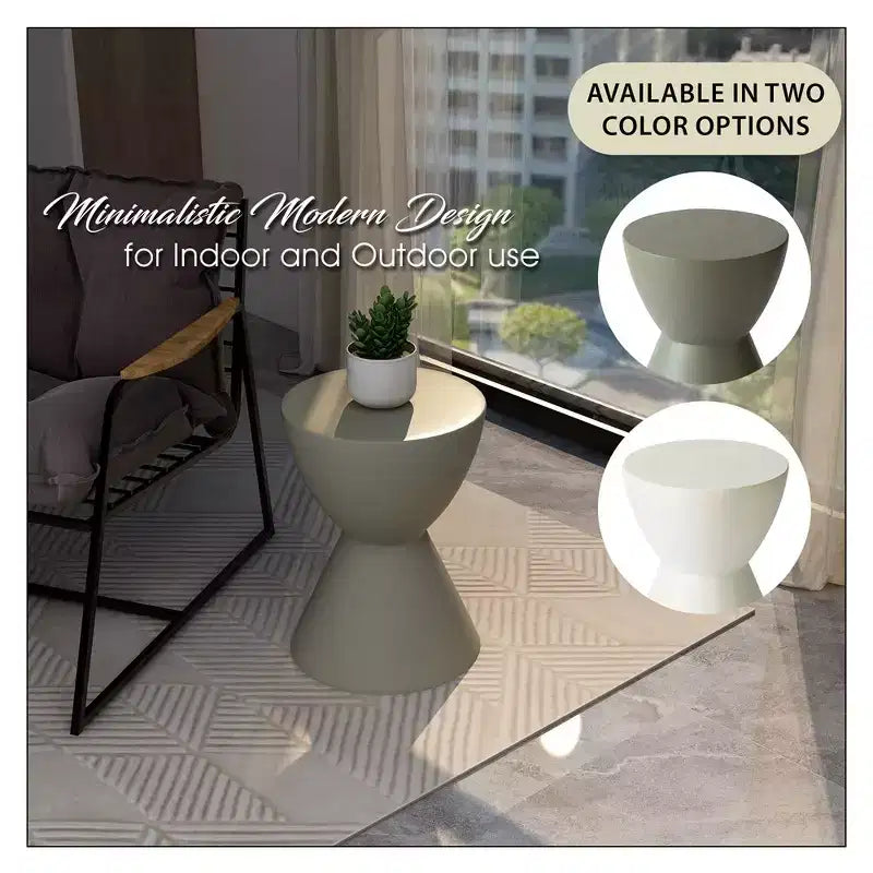 Table d'appoint sablier, noir / gris mousse / blanc, fibre de verre