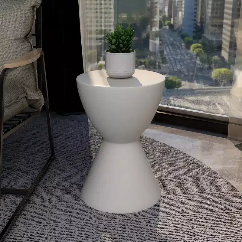 Table d'appoint sablier, noir / gris mousse / blanc, fibre de verre