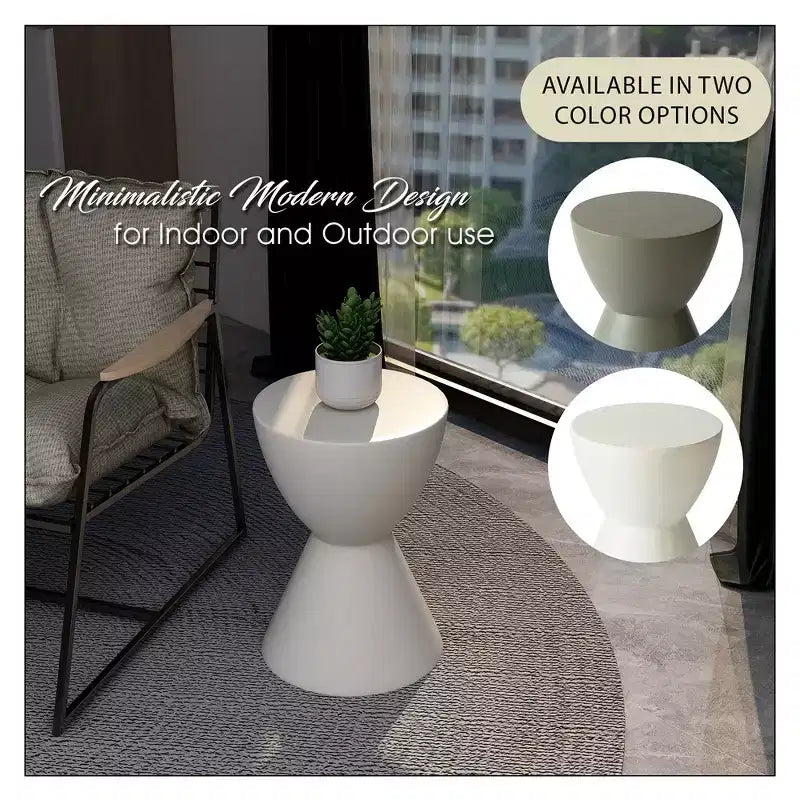 Table d'appoint sablier, noir / gris mousse / blanc, fibre de verre
