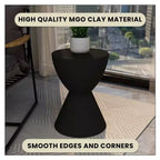 Table d'appoint sablier, noir / gris mousse / blanc, fibre de verre