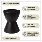 Table d'appoint sablier, noir / gris mousse / blanc, fibre de verre