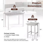 Ensemble table de bar mange-debout marron et noir / blanc et gris avec 2 tabourets rembourrés, 2 places