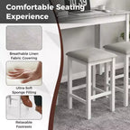 Ensemble table de bar mange-debout marron et noir / blanc et gris avec 2 tabourets rembourrés, 2 places