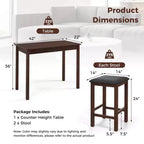 Ensemble table de bar mange-debout marron et noir / blanc et gris avec 2 tabourets rembourrés, 2 places