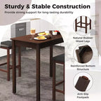 Ensemble table de bar mange-debout marron et noir / blanc et gris avec 2 tabourets rembourrés, 2 places
