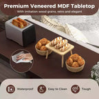 Ensemble table de bar mange-debout marron et noir / blanc et gris avec 2 tabourets rembourrés, 2 places