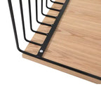 Table basse rectangulaire, noir / or / blanc, plateau en placage de bois et piètement en fil d'acier, 1 pièce