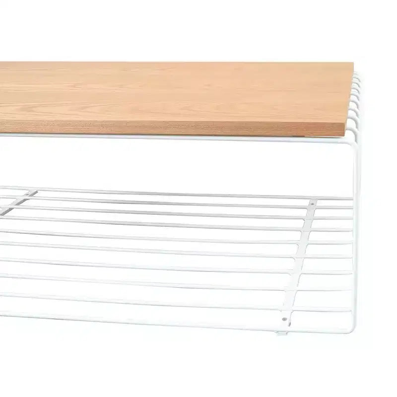 Table basse rectangulaire, noir / or / blanc, plateau en placage de bois et piètement en fil d'acier, 1 pièce