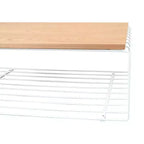 Table basse rectangulaire, noir / or / blanc, plateau en placage de bois et piètement en fil d'acier, 1 pièce
