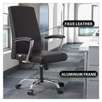 Chaise de bureau haute à dossier réglable, similicuir, pivotante et inclinable, 1 place
