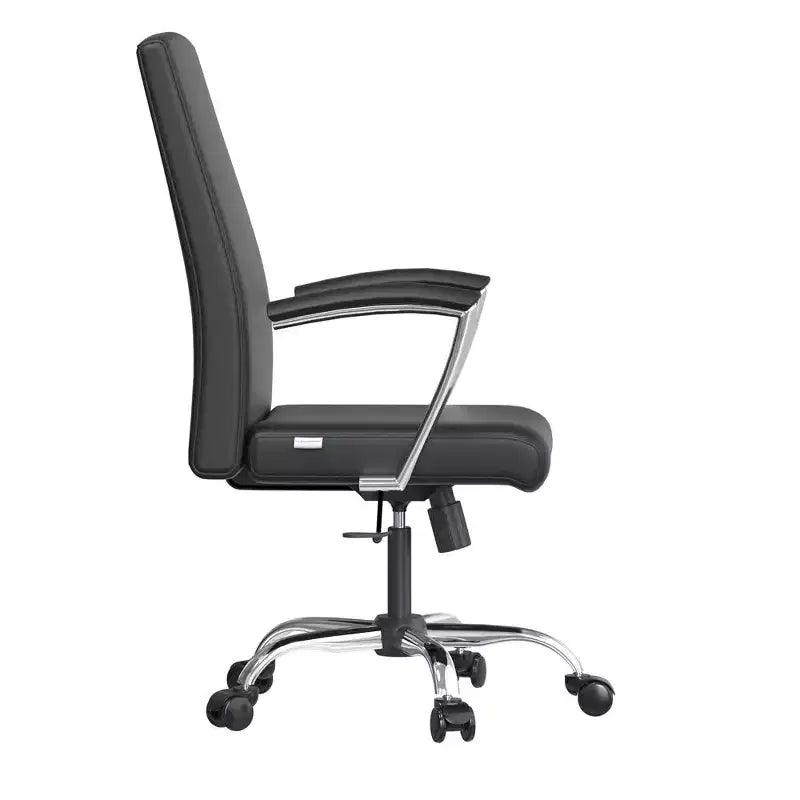 Chaise de bureau haute à dossier réglable, similicuir, pivotante et inclinable, 1 place