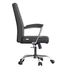 Chaise de bureau haute à dossier réglable, similicuir, pivotante et inclinable, 1 place