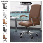 Chaise de bureau haute à dossier réglable, similicuir, pivotante et inclinable, 1 place