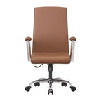 Chaise de bureau haute à dossier réglable, similicuir, pivotante et inclinable, 1 place