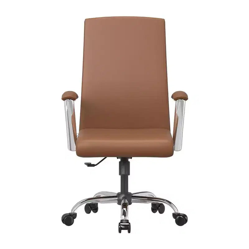 Chaise de bureau haute à dossier réglable, similicuir, pivotante et inclinable, 1 place