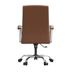 Chaise de bureau haute à dossier réglable, similicuir, pivotante et inclinable, 1 place