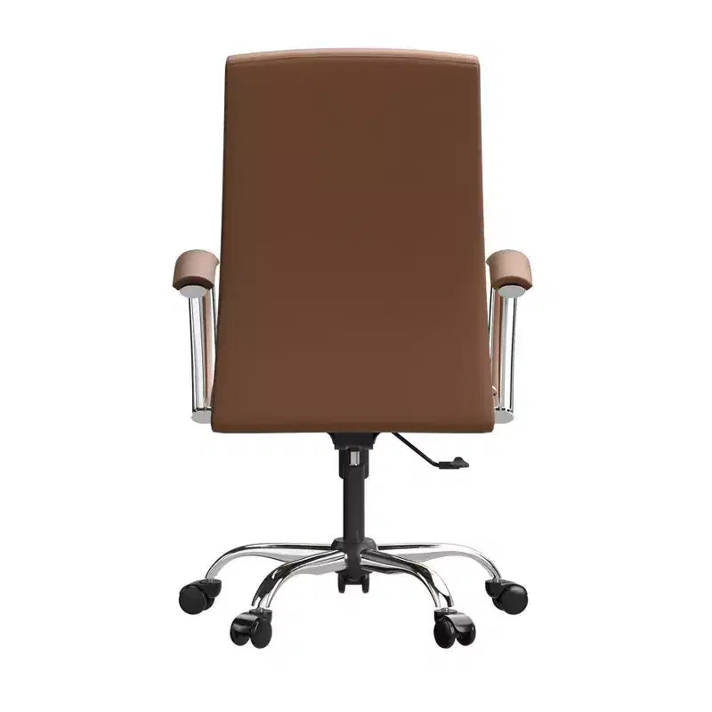 Chaise de bureau haute à dossier réglable, similicuir, pivotante et inclinable, 1 place
