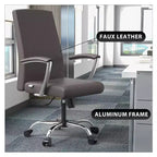 Chaise de bureau haute à dossier réglable, similicuir, pivotante et inclinable, 1 place