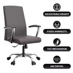 Chaise de bureau haute à dossier réglable, similicuir, pivotante et inclinable, 1 place