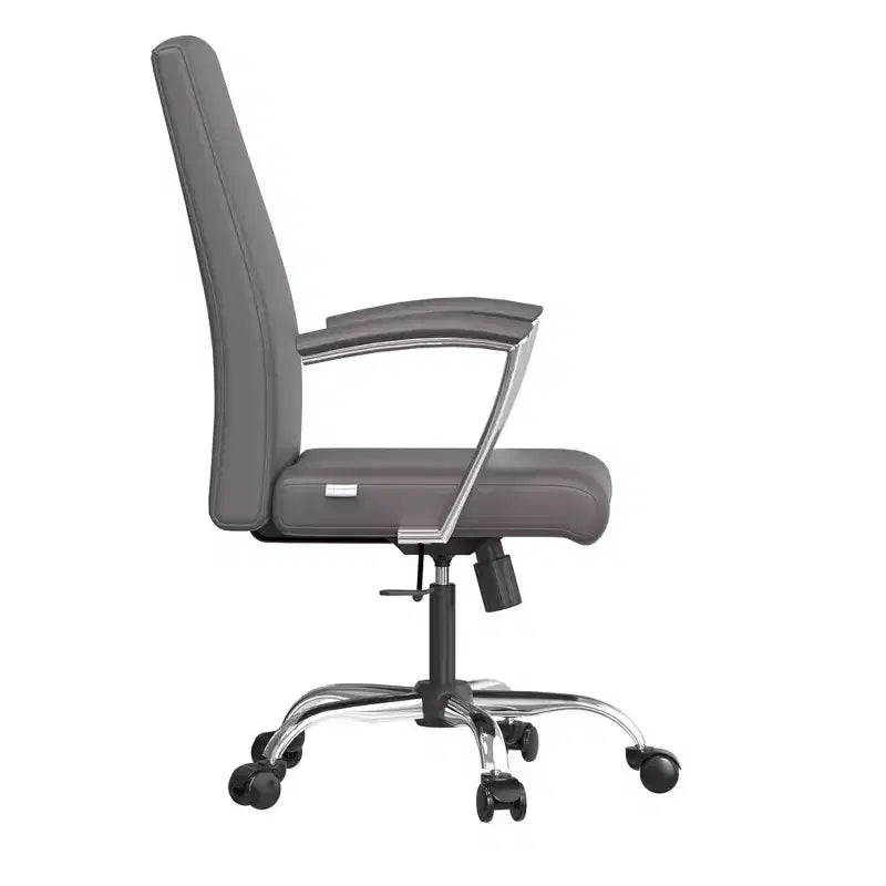 Chaise de bureau haute à dossier réglable, similicuir, pivotante et inclinable, 1 place