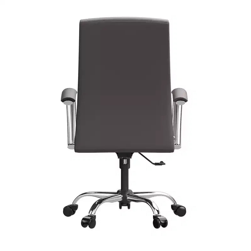 Chaise de bureau haute à dossier réglable, similicuir, pivotante et inclinable, 1 place