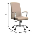 Chaise de bureau haute à dossier réglable, similicuir, pivotante et inclinable, 1 place