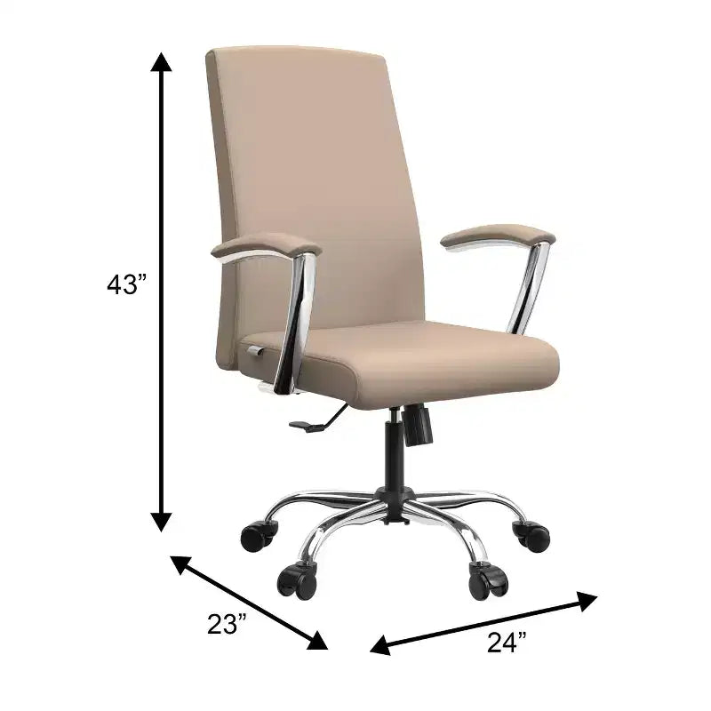 Chaise de bureau haute à dossier réglable, similicuir, pivotante et inclinable, 1 place