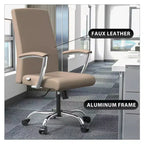 Chaise de bureau haute à dossier réglable, similicuir, pivotante et inclinable, 1 place