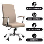 Chaise de bureau haute à dossier réglable, similicuir, pivotante et inclinable, 1 place