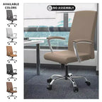 Chaise de bureau haute à dossier réglable, similicuir, pivotante et inclinable, 1 place