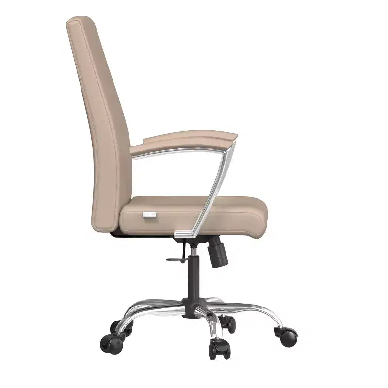Chaise de bureau haute à dossier réglable, similicuir, pivotante et inclinable, 1 place