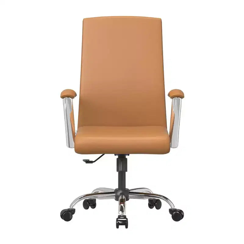 Chaise de bureau haute à dossier réglable, similicuir, pivotante et inclinable, 1 place
