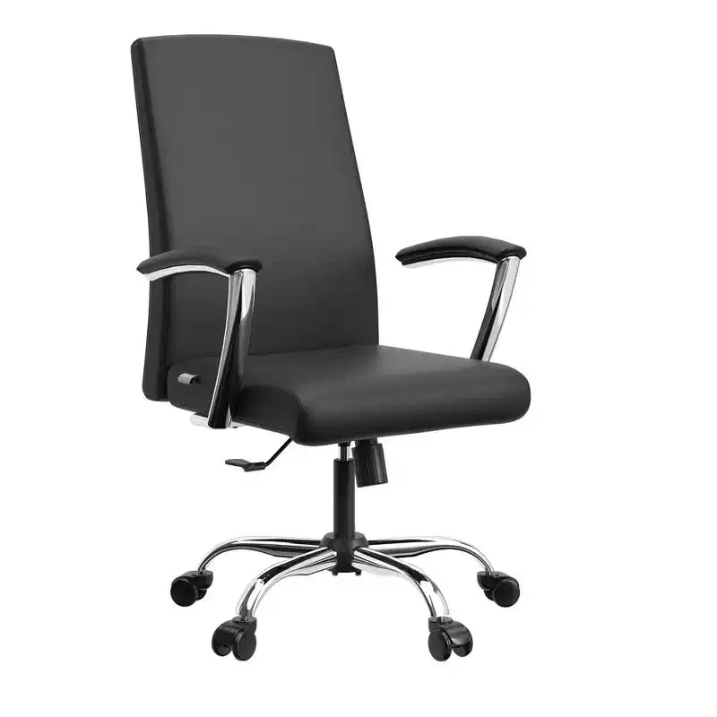 Chaise de bureau haute à dossier réglable, similicuir, pivotante et inclinable, 1 place