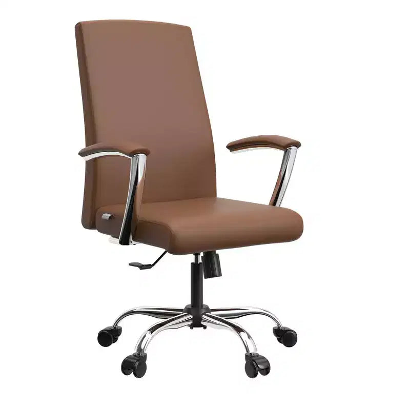 Chaise de bureau haute à dossier réglable, similicuir, pivotante et inclinable, 1 place