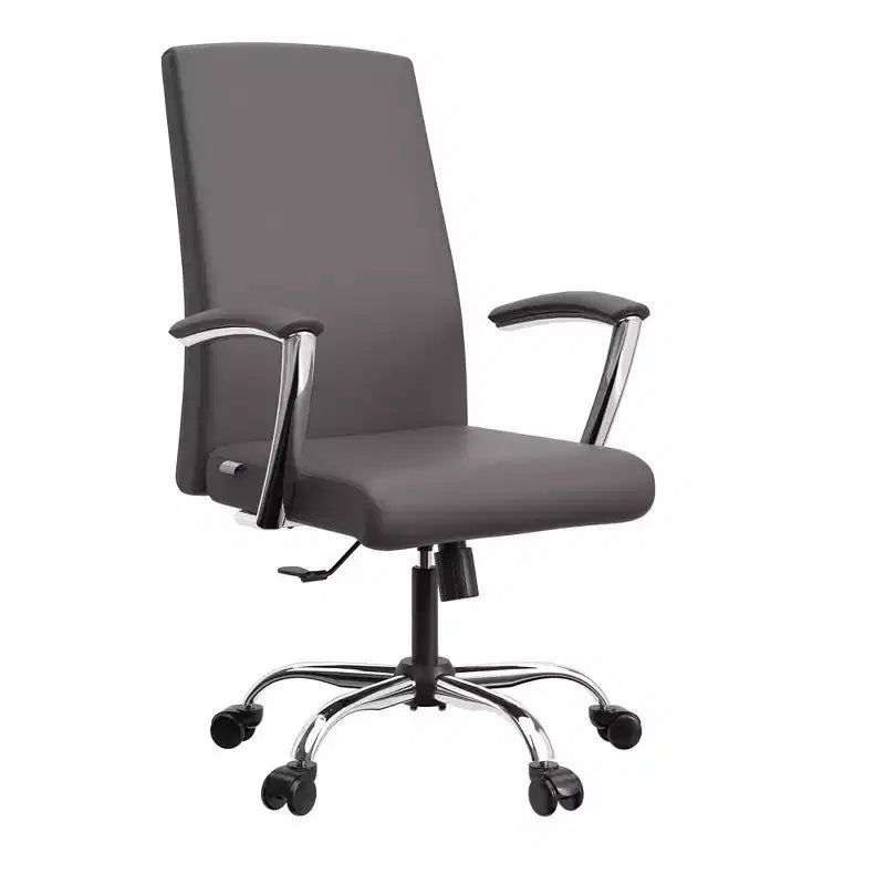 Chaise de bureau haute à dossier réglable, similicuir, pivotante et inclinable, 1 place