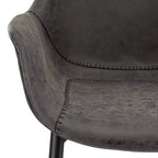 Lot de 4 chaises de salle à manger avec accoudoirs, revêtement en velours noir anthracite et pieds en métal