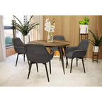 Lot de 4 chaises de salle à manger avec accoudoirs, revêtement en velours noir anthracite et pieds en métal